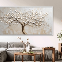 תמונת קנבס של עץ פורח בגווני בז’ ולבן עם הדפסה חלקה ואיכותית – מתוך קולקציית NEXTGEN BY BAR של תכשיט לבית.
