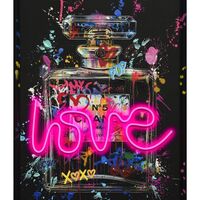 תמונת בושם גרפיטי LOVE – אמנות LED על סוללות עם שלט רחוק-מידה93*63 ס