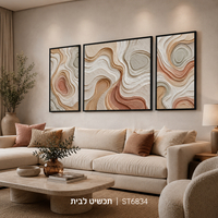 סט 100 קנבס – אבסטרקט מרקמי שמנת, חול וורוד פודרה מינימליסטי | 3 תמונות