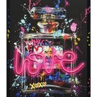 תמונת בושם גרפיטי LOVE – אמנות LED על סוללות עם שלט רחוק-מידה93*63 ס