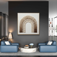 תמונת קיר בוהו ניטרלית עם קשת בגווני חום טבעי, מתאימה לסלון וחדר שינה