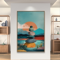 איזון שקיעה – תמונת קנבס אבני זן מול נוף שקיעה צבעוני | CT2222