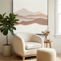 תמונת נוף אבסטרקטית מוארת עם שלט רחוק וסוללות – אמנות LED בגווני חול דגם LED1008-מידה 100-100 ס