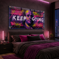 Keep Going ניאון – תמונת זכוכית מוטיבציה דרמטית למשרד – דגם DK5484