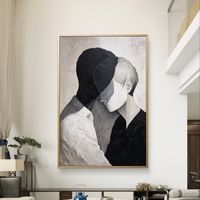 תמונת קנבס מינימליסטית של זוג מחובק