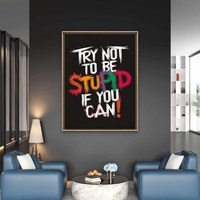 תמונת קנבס עם כיתוב השראתי בצבעים חזקים על רקע שחור בעיצוב אורבני מודרני לסלון או למשרד