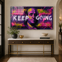 Keep Going ניאון – תמונת זכוכית מוטיבציה דרמטית למשרד – דגם DK5484