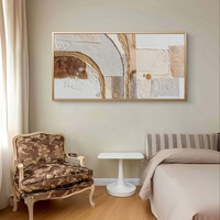 תמונת קנבס גדולה לסלון בעיצוב זהב ושמנת מבית תכשיט לבית