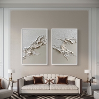 תמונת קנבס זוגית מינימליסטית בגווני לבן ושמנת עם טקסטורה עדינה ומראה רגוע