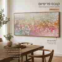 פסיפס ורוד מנטה וזהב — קנבס פרימיום Art Touch | דגם PR5512
