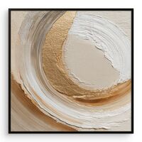 סחרור זהב – תמונת קנבס אבסטרקט יוקרתי בגווני בז׳ וזהב | CK5522