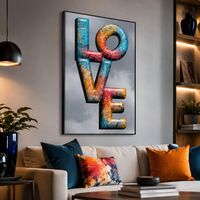 אהבה בתלת־ממד – תמונת קנבס LOVE צבעונית מודרנית | MA3453