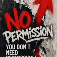 תמונת קנבס מוטיבציה גרפיטי NO PERMISSION | דגם MV102