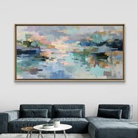 תמונת קנבס אבסטרקט פסטלי בגווני תכלת ומנטה – קנבס מודרני לסלון דגם CC4562