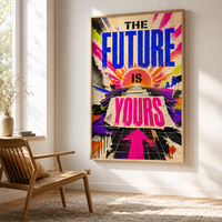 תמונת קנבס השראה THE FUTURE IS YOURS בעיצוב רטרו | דגם MT398