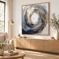 תמונת קנבס פרימיום מערבולת אור בכחול וזהב | דגם PR5701
