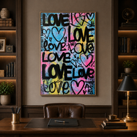 אהבה צבעונית – תמונת קנבס LOVE בסגנון גרפיטי פופ ארט | LV1011