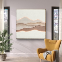 תמונת נוף אבסטרקטית מוארת עם שלט רחוק וסוללות – אמנות LED בגווני חול דגם LED1008-מידה 100-100 ס