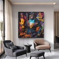 גורילה ביג בוס – תמונת LED צבעונית עם שלט רחוק, סוללות ותאורה ייחודית דגם LED1012 - מידה 83*83 ס