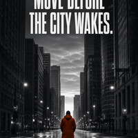 תמונת קנבס מוטיבציה עירונית MOVE BEFORE THE CITY WAKES | דגם MV101