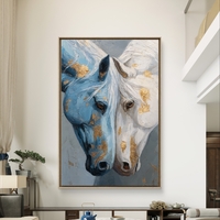 תמונת קנבס מרשימה עם זוג סוסים צמודים