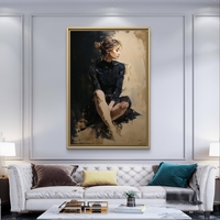 תמונת קנבס אישה אלגנטית בסגנון ציור שמן מודרני