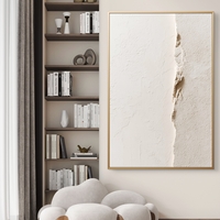 תמונת קנבס בגווני שמנת עם טקסטורה עדינה ושבר מודרני