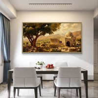 תמונת קנבס לרוחב של קבר רחל אימנו בנוף ארץ ישראלי פתוח עם אור חמים, עץ עתיק ומבנה קדוש – עיצוב רוחני מבית תכשיט לבית