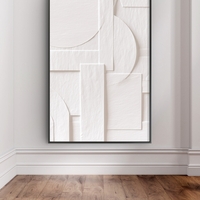 תמונת קיר מודרנית בגווני שמנת עם עיצוב גאומטרי נקי