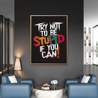 תמונת קנבס עם כיתוב השראתי בצבעים חזקים על רקע שחור בעיצוב אורבני מודרני לסלון או למשרד