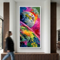 קנבס אבסטרקטי צבעוני המדמה משיכות מכחול עבות בהדפסה חלקה.