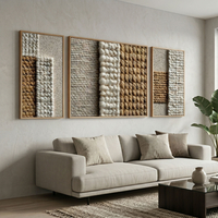 שלישיית קנבס טקסטורלית בגווני שמנת, חול וטאופ – דגם RR3311