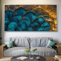 תמונת קנבס בגווני טורקיז וזהב עם טקסטורה אלגנטית ועומק חזותי – NEXTGEN BY BAR