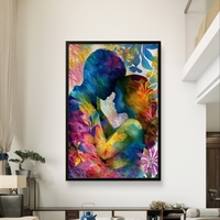 תמונת קנבס אומנותית צבעונית עם דמויות אוהבים