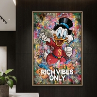 Rich Vibes Only - תמונת קנבס צבעונית בסגנון פופ ארט לחדר עבודה – דגם MT3171