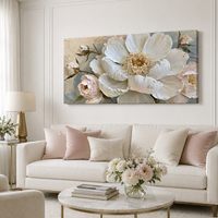 תמונת קנבס אדמונית לבנה בגווני פודרה | דגם FR392