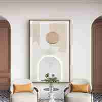 תמונת LED אבסטרקטית בגווני שמנת – אמנות קיר מוארת בעיצוב טקסטורלי -60*90 ס