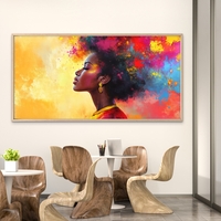 תמונת קנבס צבעונית של דיוקן נשי עם רקע כתום-אדום וצבעים מתפרצים – עיצוב אמנותי מתוך קולקציית NEXTGEN BY BAR של תכשיט לבית.