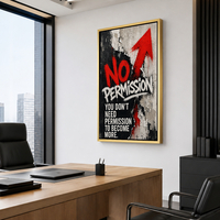 תמונת קנבס מוטיבציה גרפיטי NO PERMISSION | דגם MV102
