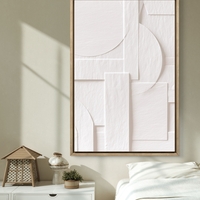 תמונת קיר מודרנית בגווני שמנת עם עיצוב גאומטרי נקי