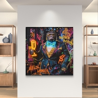 גורילה ביג בוס – תמונת LED צבעונית עם שלט רחוק, סוללות ותאורה ייחודית דגם LED1012 - מידה 83*83 ס