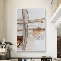 קווים זהובים – תמונת קנבס אבסטרקט טקסטורלית בלבן, בז׳ וזהב | CR6543