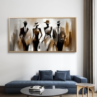 הליכה בעיר – תמונת קנבס דמויות אלגנטיות בגווני קפה ושמנת | CK7123