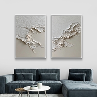 תמונת קנבס זוגית מינימליסטית בגווני לבן ושמנת עם טקסטורה עדינה ומראה רגוע