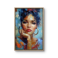 תמונת קיר קנבס דיוקן נשי בסגנון אבסטרקטי צבעוני