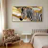 תמונת זברה אלגנטית בהדפסה חלקה לא תבליט