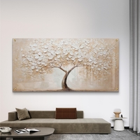 עץ פריחה לבנה על זכוכית – תמונת זכוכית יוקרתית בגווני שמנת, פנינה ובז׳ | GX4171