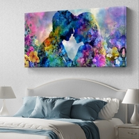 תמונת קנבס לסלון/חדר שינה | אהבה בצבעים | דגם - CS4671