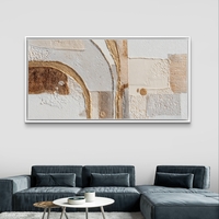 אמנות קנבס יוקרתית בגוונים טבעיים ועיצוב נקי