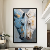 תמונת קנבס מרשימה עם זוג סוסים צמודים